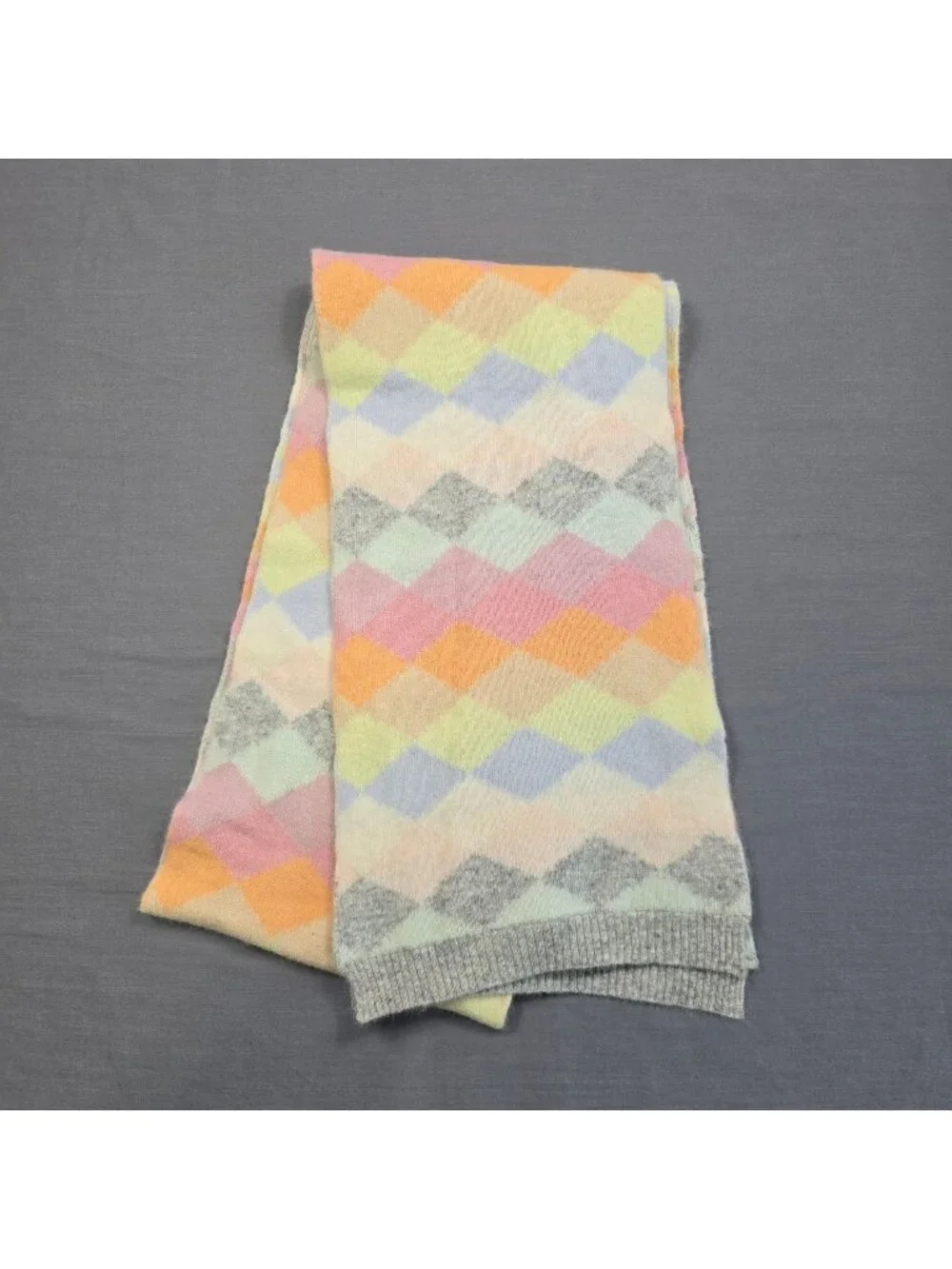 Gap Argyle Lambswool Rabbit Blend Scarf Pastel Multicolor Angora